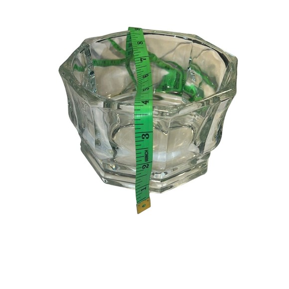 VINTAGE INDIANA GLASS OCTOGON CANDY BOWL DISH with LID - CLEAR GLASS - 5" TALL - Picture 8 of 9